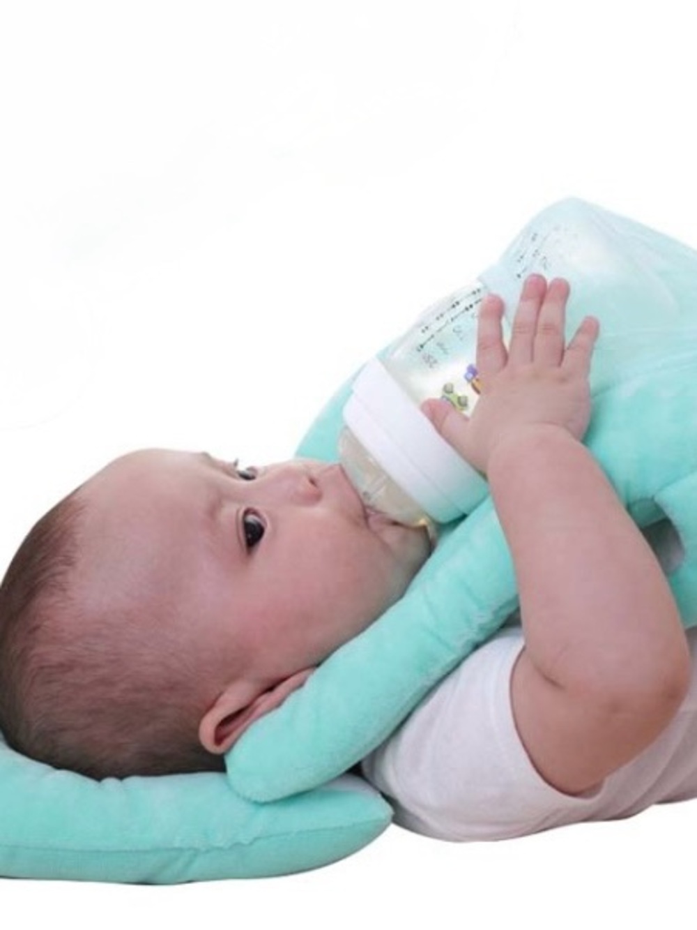 Baby Hands Free Feeding Bottle and Head Support Pillow